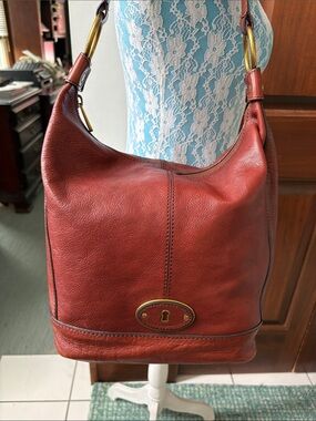 Fossil Shoulder Bag bucket bag hobo bag genuine leather
Saddle Brown EUC